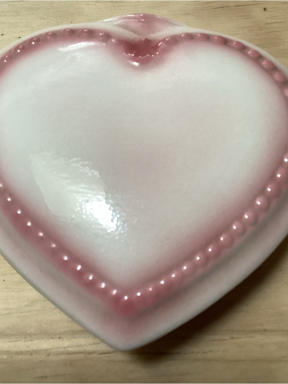 Vintage McNees 379 Charming Heart Shaped Ombré Pink Trinket Jewelry Dish
